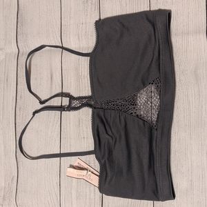 Victoria's Secret Gray Lace Racer back bralette